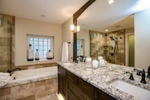 Master Bathroom with large mirror