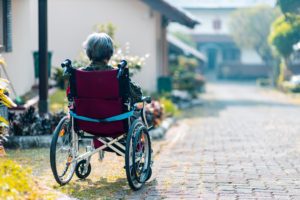 older women in a wheelchair, Wheelchair-friendly home, wheelchair accessible home